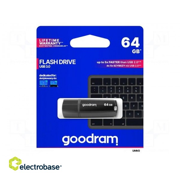 Pendrive | USB 3.0 | 64GB | R: 60MB/s | W: 20MB/s | black