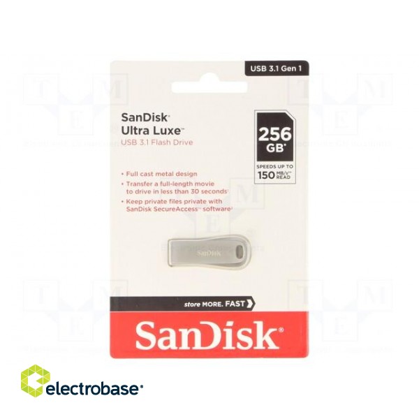 Pendrive | USB 3.2 | 256GB | R: 150MB/s | ULTRA LUXE | silver | USB A