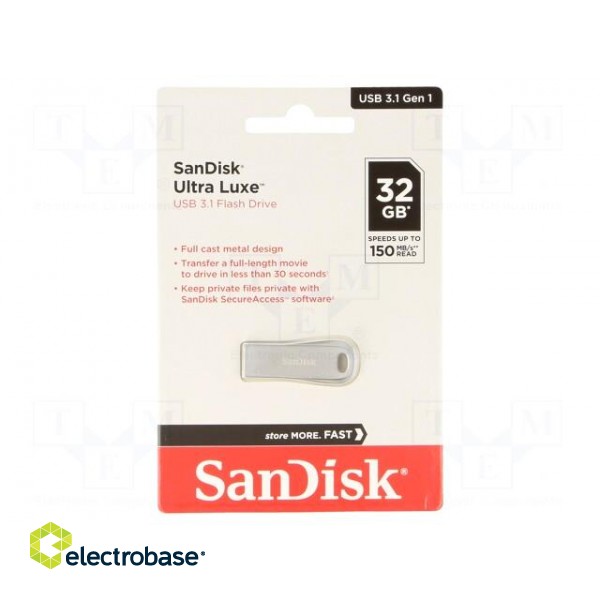 Pendrive | USB 3.2 | 32GB | R: 150MB/s | ULTRA LUXE | silver | USB A