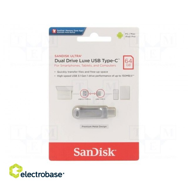 Pendrive | USB 3.1 | 64GB | R: 150MB/s | ULTRA DUAL DRIVE LUXE