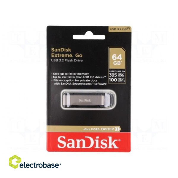 Pendrive | USB 3.2 | 64GB | Extreme GO | black,silver | USB A