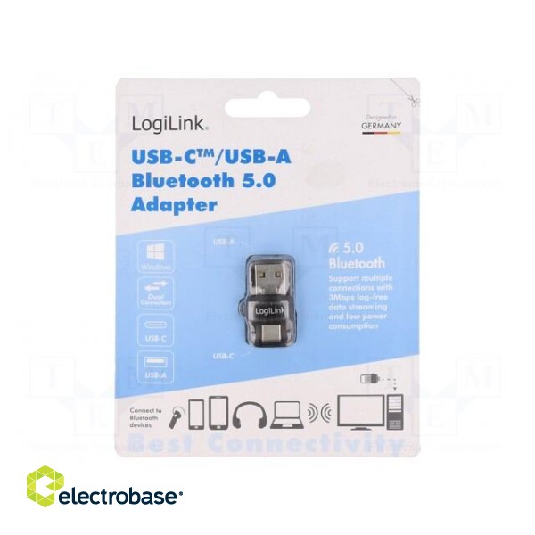 BT adapter | USB A,USB C | Bluetooth 5.0 | 10m | Interface: USB | 3Mbps