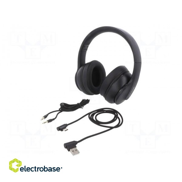 Wireless headphones with microphone | black | 20÷22000Hz | 10m | 32Ω image 1