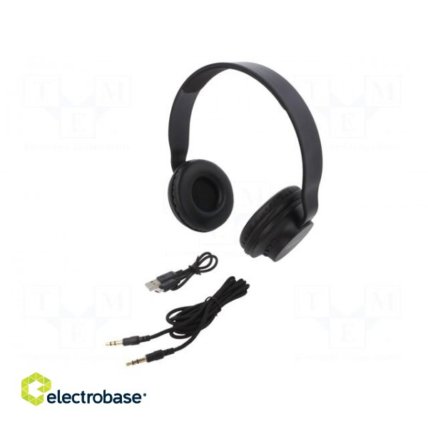 Wireless headphones with microphone | black | 20÷22000Hz | 10m | 32Ω image 1