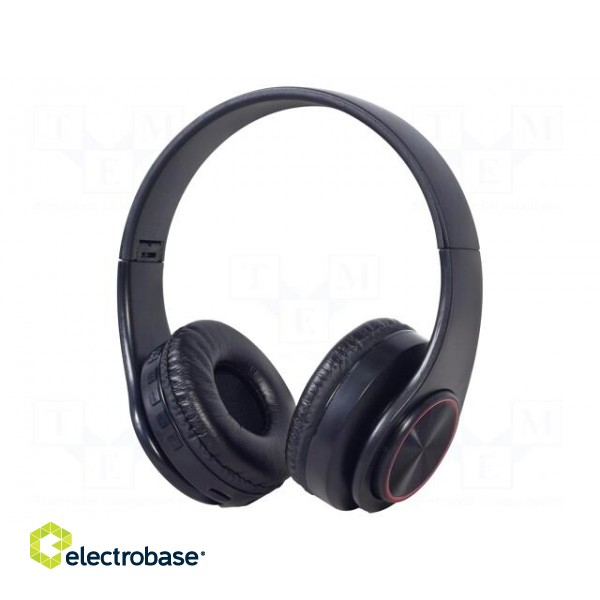 Wireless headphones with microphone | black | USB B micro | 10m