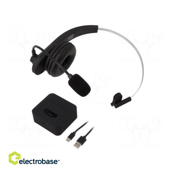 Wireless headphones with microphone | black | USB C | 20÷20000Hz фото 1