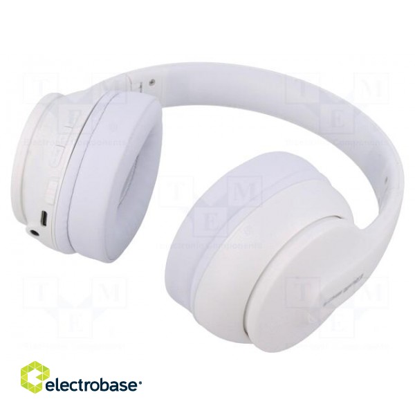 Wireless headphones with microphone | white | 20÷22000Hz | 10m | 32Ω image 3