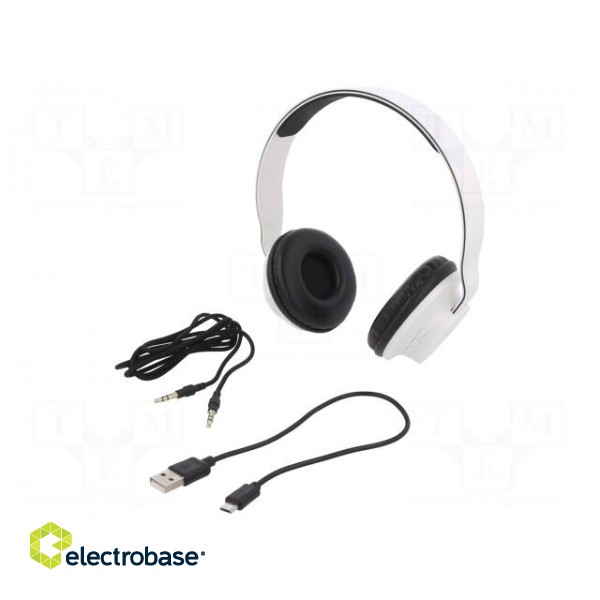 Wireless headphones with microphone | white | 20÷22000Hz | 10m | 32Ω фото 1