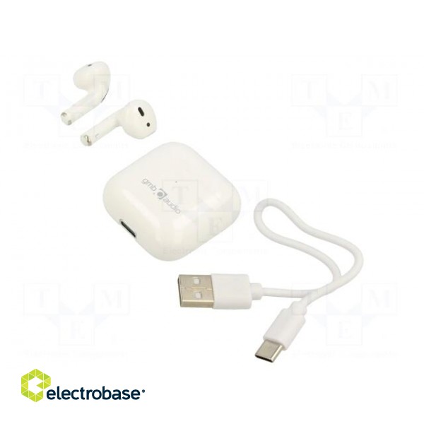 Wireless headphones with microphone | white | USB C | 20Hz÷20kHz paveikslėlis 1