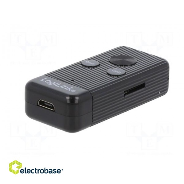 BT receiver | black | Jack 3,5mm,microSD,USB B micro | 10m | 300mAh image 2