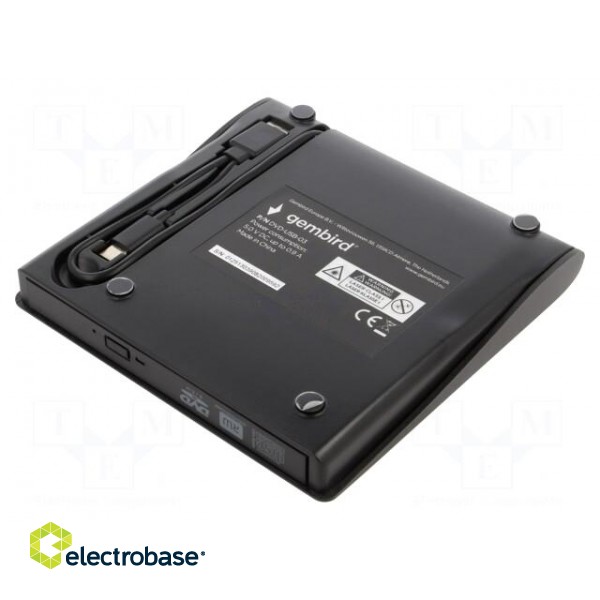 External DVD drive | black | USB A,USB C | USB 3.1 | 140x140x18mm image 2