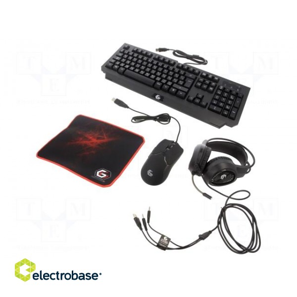 Gaming kit | black | Jack 3,5mm,USB A | HU layout,wired | 1.8m | 32Ω image 1