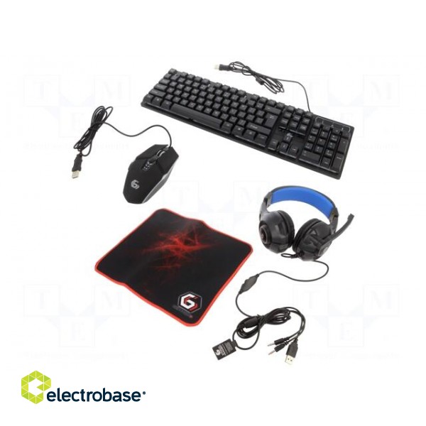 Gaming kit | black | Jack 3,5mm,USB A | wired,US layout | 1.8m | 32Ω