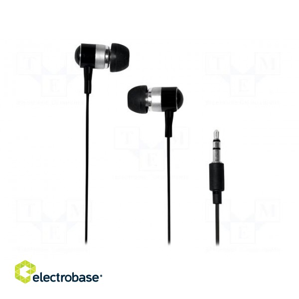 Headphones | black | Jack 3,5mm | 0.05÷18kHz | 109dB | 1.1m