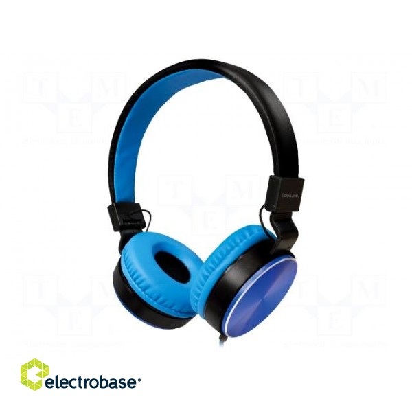 Headphones | blue | Jack 3,5mm | Features: stereo | 1.2m | 20÷20000Hz