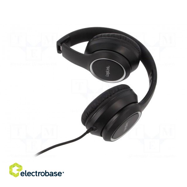 Headphones with microphone | black | Jack 3,5mm | 1.2m | 20÷20000Hz image 2