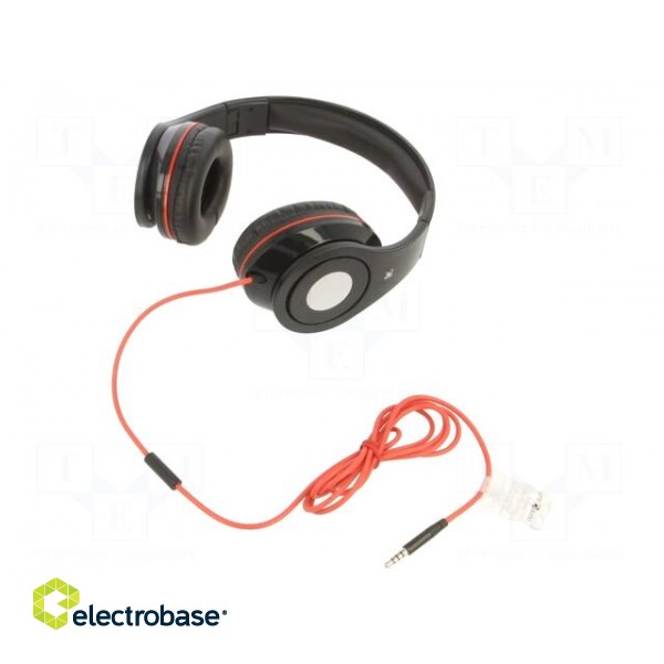 Headphones with microphone | black | Jack 3,5mm | headphones | 1.5m