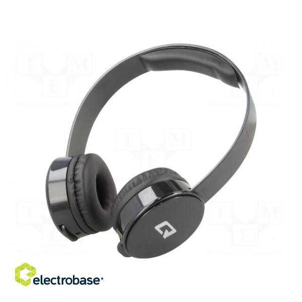 Headphones with microphone | black | Jack 3,5mm | headphones | 1.2m image 1