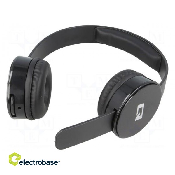 Headphones with microphone | black | Jack 3,5mm | headphones | 1.2m image 2
