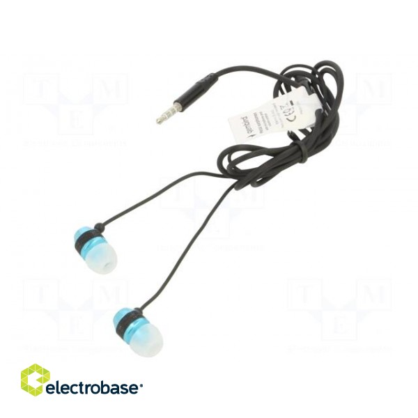 Headphones with microphone | black,blue | Jack 3,5mm | in-ear | 1.2m