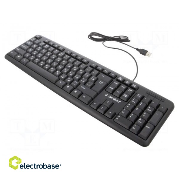 Keyboard | black | USB A | wired,RU layout | 1.5m