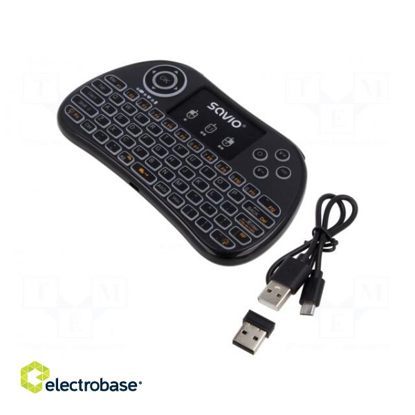 Keyboard | black | USB A | wireless | Features: touchpad,with LED | 10m
