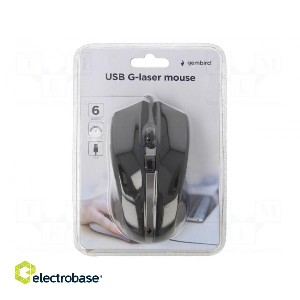 Laser mouse | black | USB A | wired | Features: DPI change button