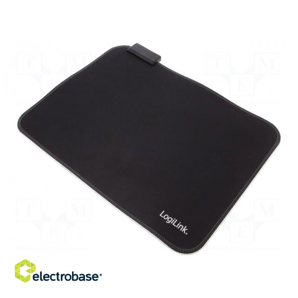 Mouse pad | black | Features: with LED | 350x260mm image 1