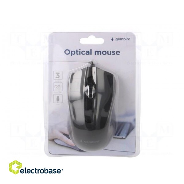 Optical mouse | black | USB A | wired | 1.35m | No.of butt: 3