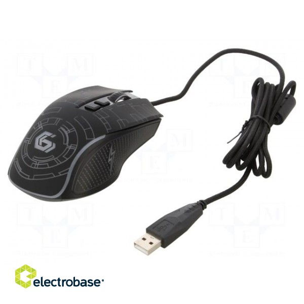 Optical mouse | black | USB A | wired | 1.5m | No.of butt: 7
