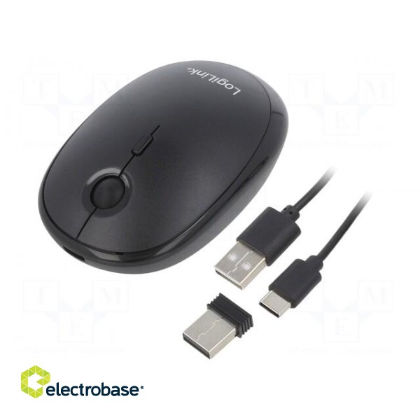 Optical mouse | black | USB A | wireless,Bluetooth 4.0 | 10m фото 1