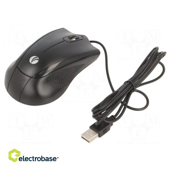 Optical mouse | black | USB | wired | 1.8m | No.of butt: 3