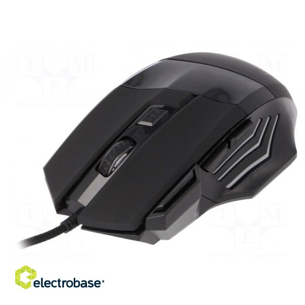 Optical mouse | black | USB | wired | Features: DPI change button фото 2