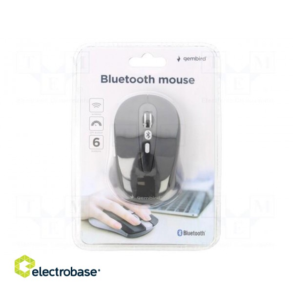 Optical mouse | black | wireless,Bluetooth 3.0 EDR | No.of butt: 6