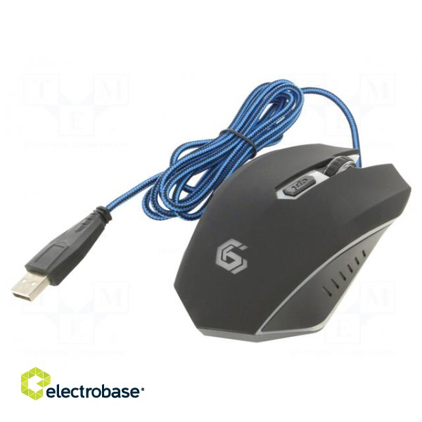 Optical mouse | black,blue | USB A | wired | 1.3m | No.of butt: 6 фото 1