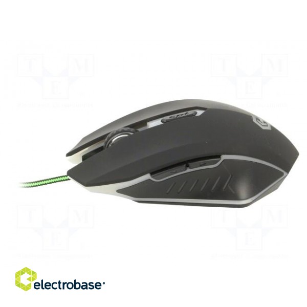 Optical mouse | black,green | USB A | wired | 1.3m | No.of butt: 6 фото 2