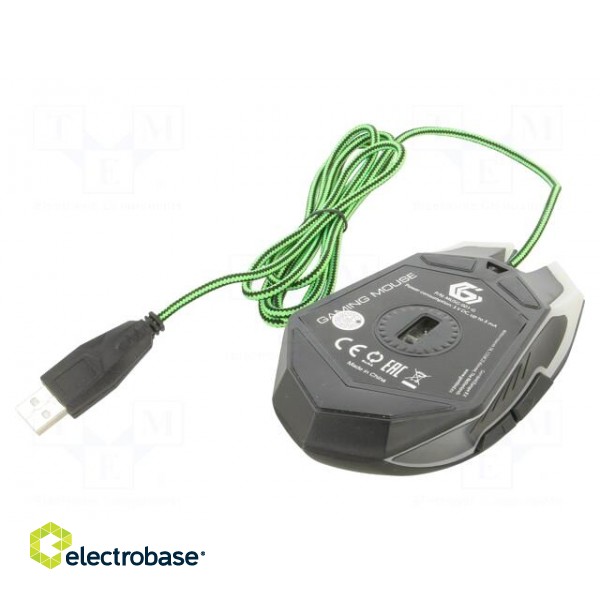 Optical mouse | black,green | USB A | wired | 1.3m | No.of butt: 6 фото 3