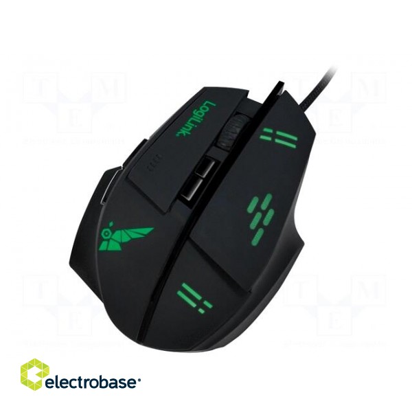 Optical mouse | black,green | USB | wired | No.of butt: 7