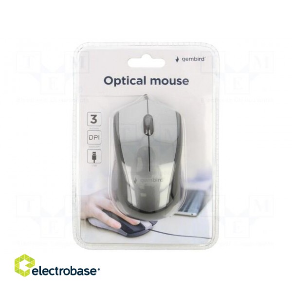 Optical mouse | black,grey | USB A | wired | 1.35m | No.of butt: 3
