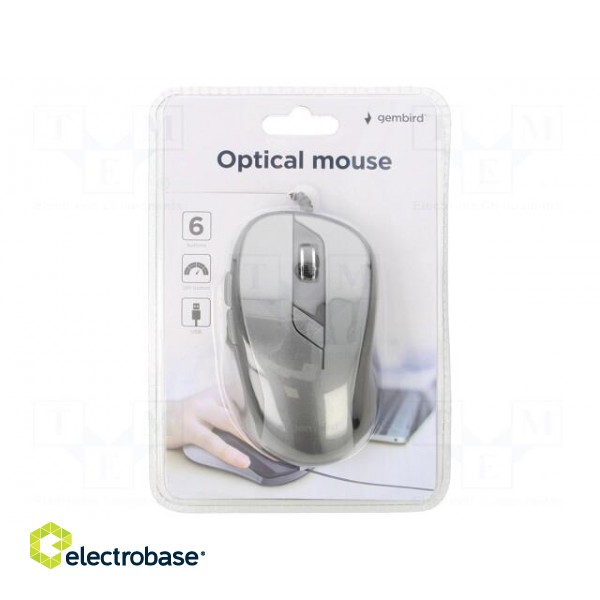 Optical mouse | black,grey | USB A | wired | 1.35m | No.of butt: 6
