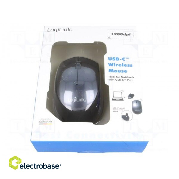 Optical mouse | black,grey | USB C | wireless | No.of butt: 3 | 10m