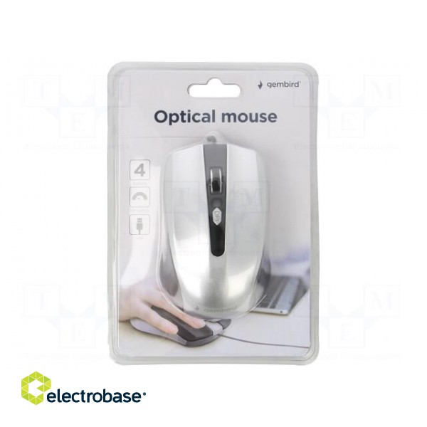 Optical mouse | black,silver | USB A | wired | 1.35m | No.of butt: 4