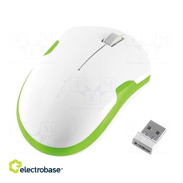 Optical mouse | white,green | USB | wireless | No.of butt: 3 | 6÷10m