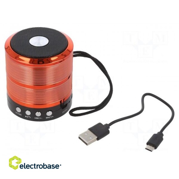 Speaker | red | microSD,USB B micro | Bluetooth 2.1 EDR | 10m | 400mAh