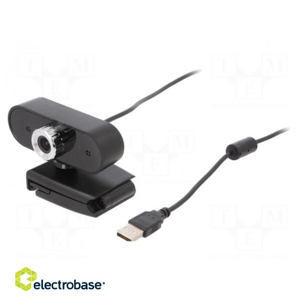 Webcam | black | USB | Features: Full HD 1080p,PnP | 1.45m | clip | 60° image 1