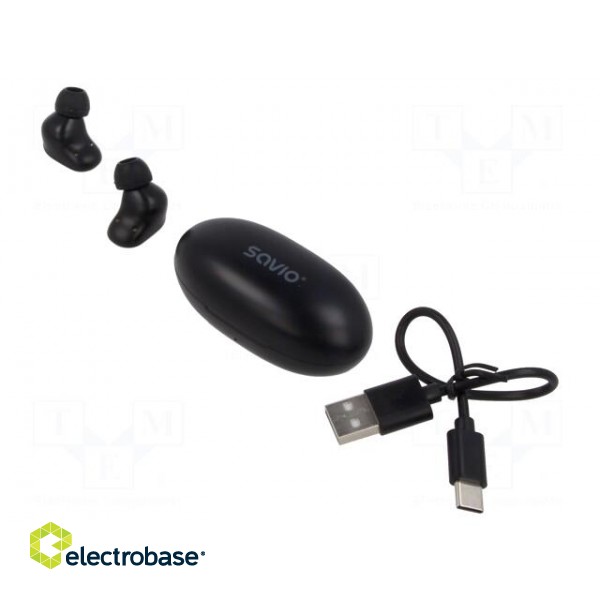 Wireless headphones with microphone | black | USB C | 20Hz÷20kHz
