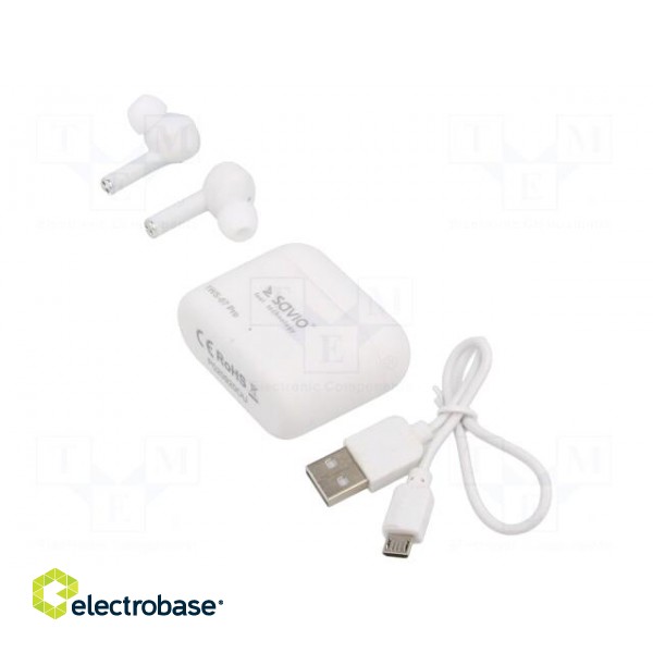 Wireless headphones with microphone | white | Features: with LED image 1
