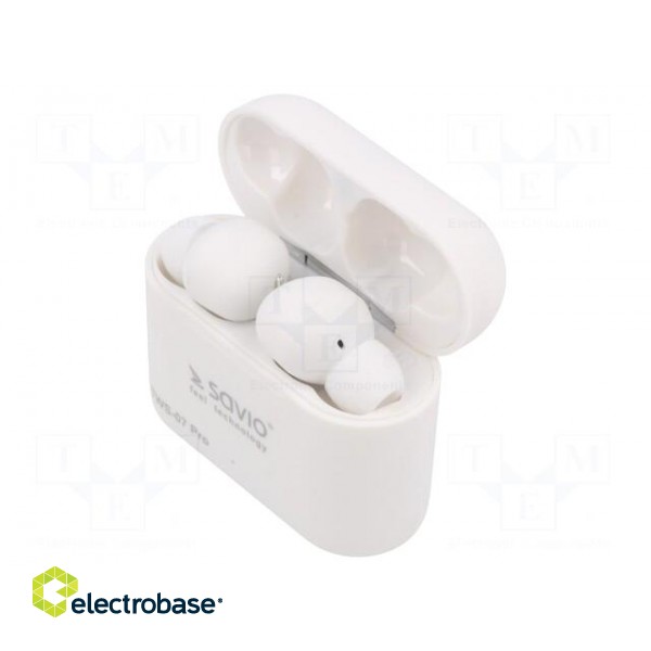 Wireless headphones with microphone | white | Features: with LED image 2