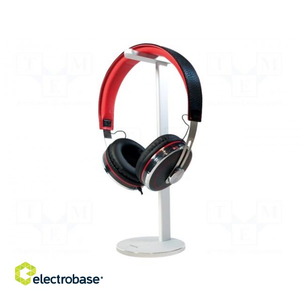 Headphone stand | white | Mat: aluminium | 98x100x276mm image 3