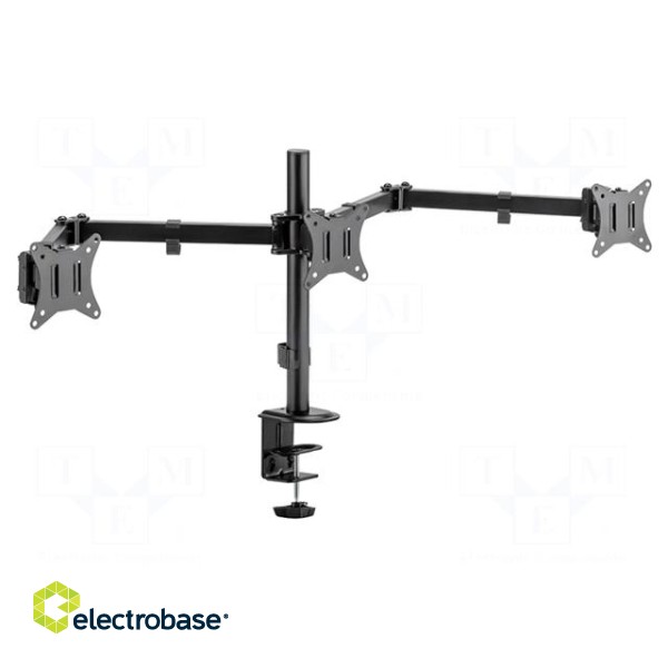 Monitor holder | 7kg | 17÷27" | Arm len: 658mm | for three monitors